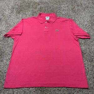 Lacoste Mens Classic Pique Short Sleeve Polo Shirt Pink Size 6 L XL A391